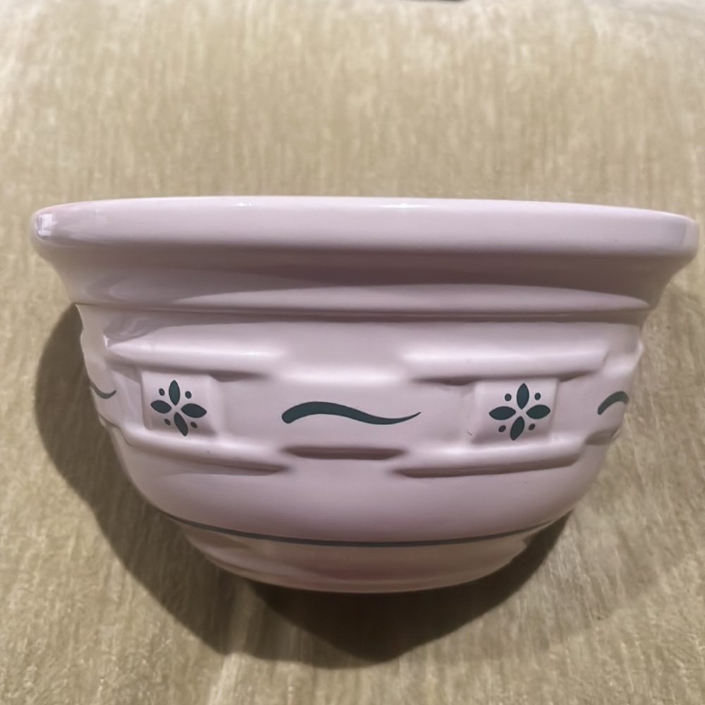 Longaberger Mixing Bowl 6.5" Woven Traditions Basketweave Green Decoration - Picture 4 of 13